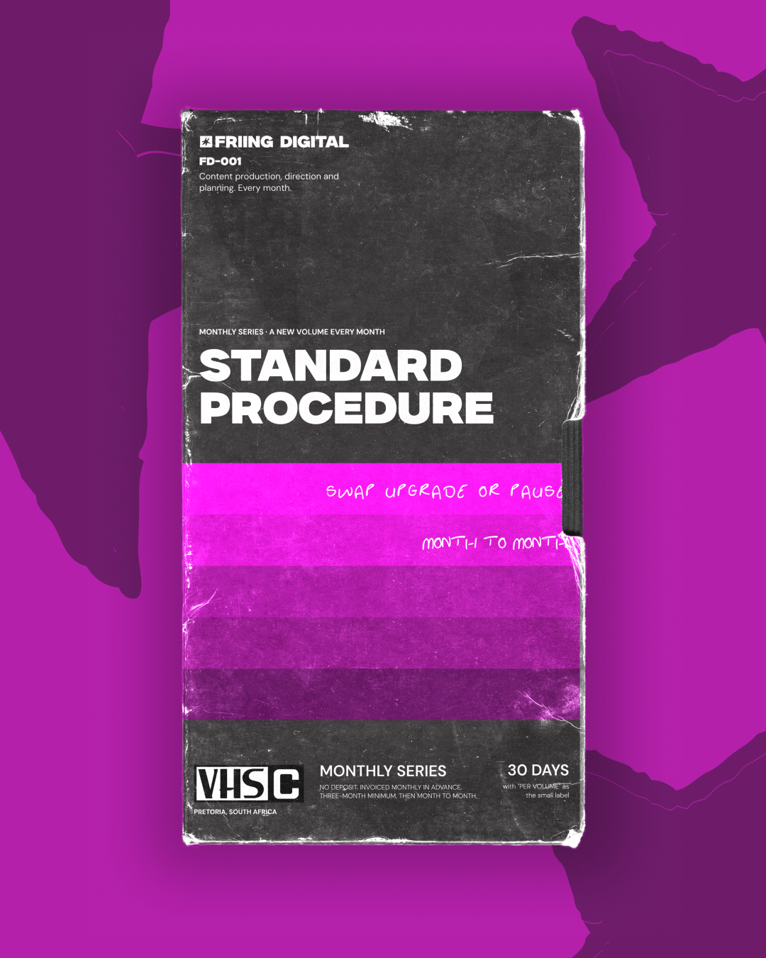 Standard Procedure tape, front of sleeve