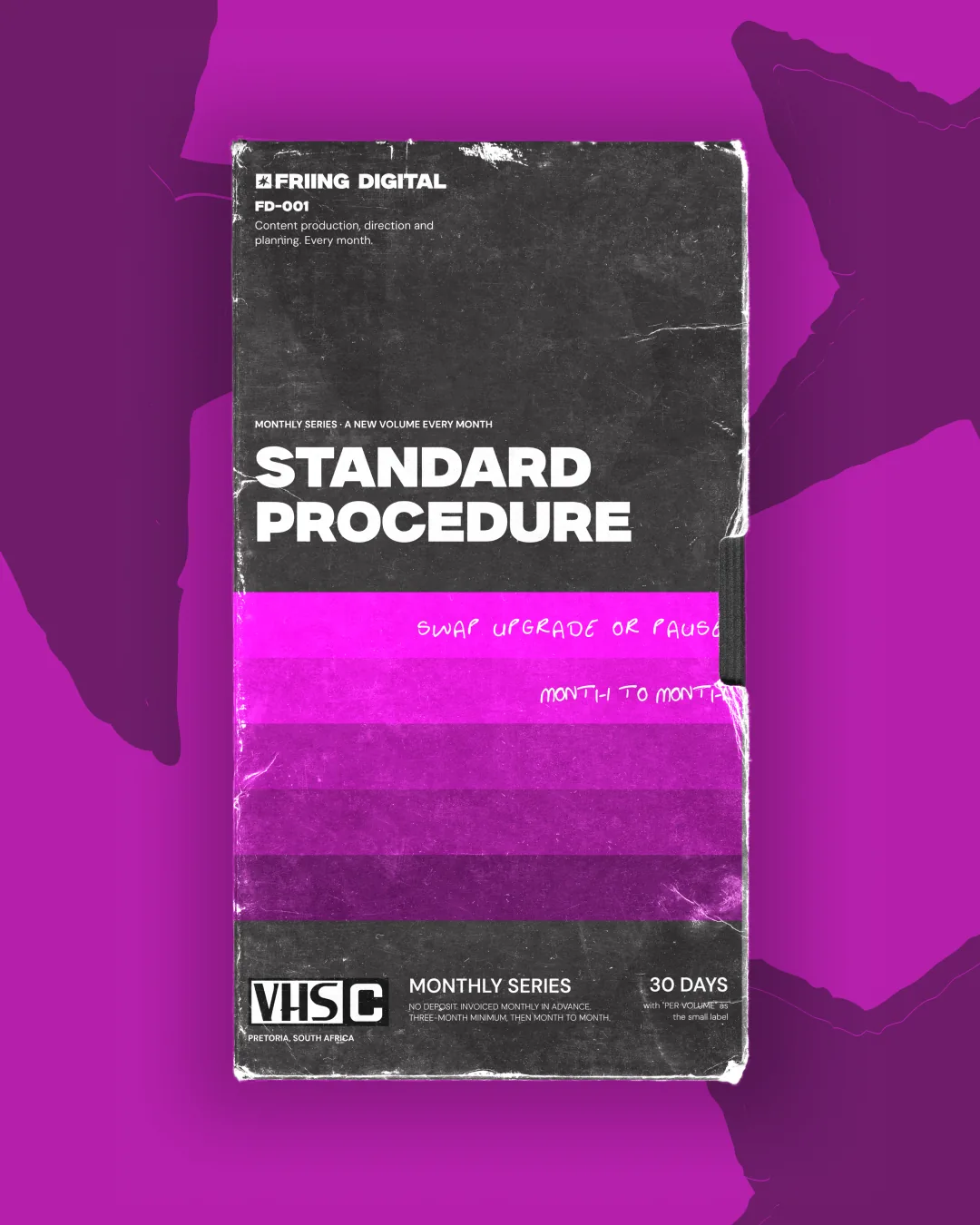 Standard Procedure tape, front of sleeve