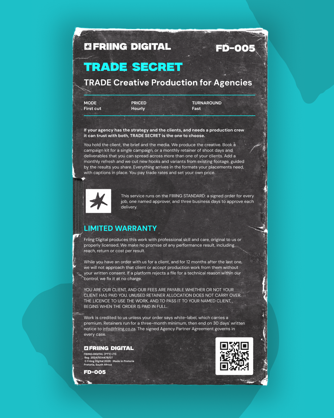 Trade Secret tape, back of sleeve
